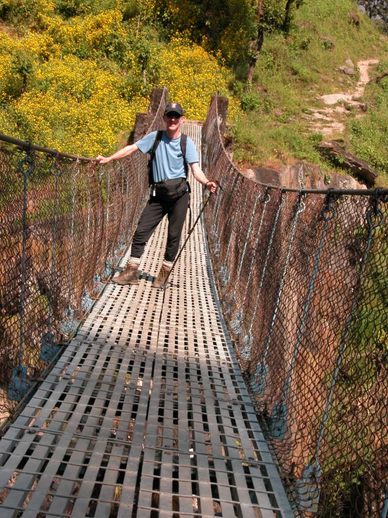 Manaslu 02 05 Crossing Bridge The metal bridges are well built and safe.